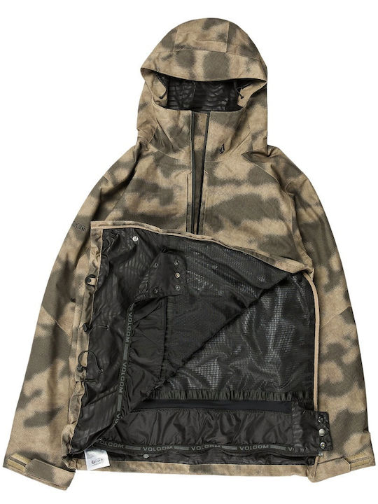 Volcom Brighton Pullover Men's Ski & Snowboard Jacket Khaki G0652508-CAM