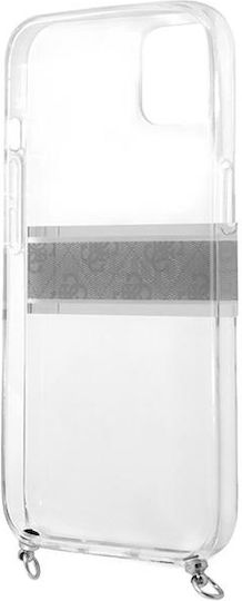 Guess Umschlag Rückseite Leder mit Band Transparent / Gray (iPhone 13 Mini)
