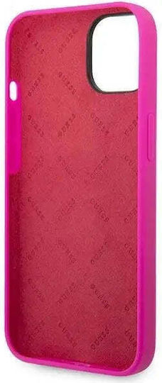 Guess Script Gold Logo Back Cover Πλαστικό / Σιλικόνης Φούξια (iPhone 14)