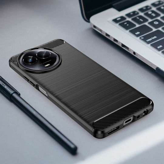 Techsuit Carbon Back Cover Silicon Negru (Realme 11)