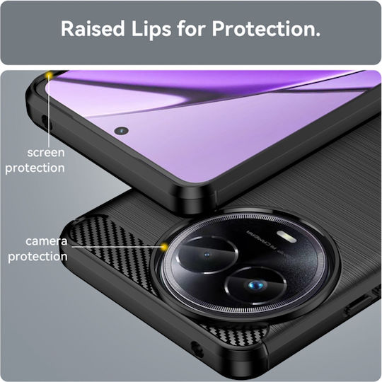 Techsuit Carbon Back Cover Silicon Negru (Realme 11)