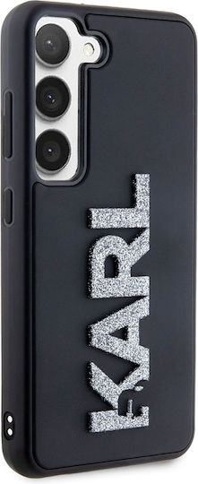 Karl Lagerfeld 3d Rubber Glitter Logo Back Cover Plastic / Silicon Negru (Galaxy S23)