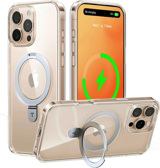 Torras Ostand Umschlag Rückseite Silikon Transparent (iPhone 17 Pro / iPhone 16 Pro)