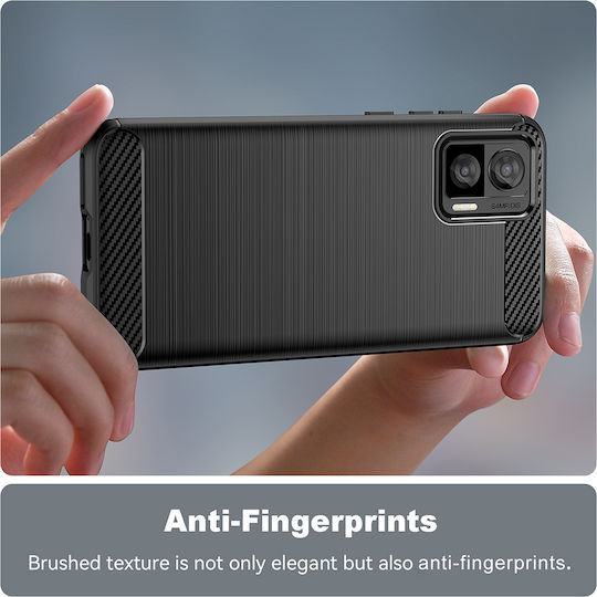 Techsuit Carbon Back Cover Silicone Black (Motorola Edge 50 Neo / Edge 60 Neo)