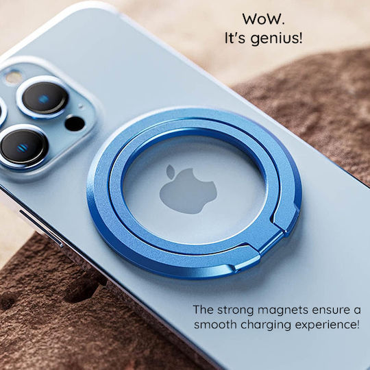 Techsuit Magsafe Telefonring Mpr3 Runde Form Aluminiumlegierung 3m Blau