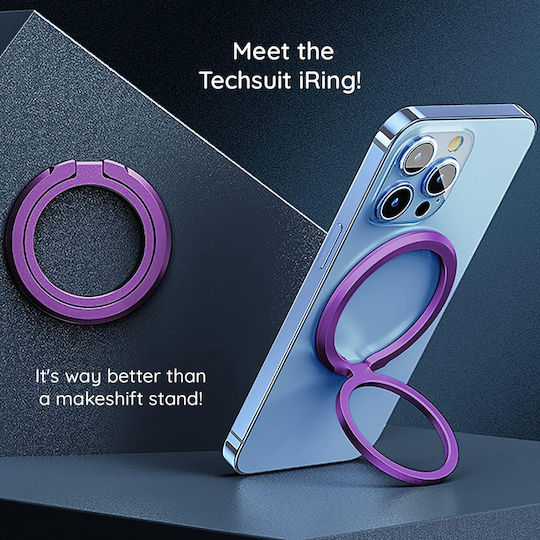 Techsuit Magsafe Telefonring Mpr3 Runde Form Aluminiumlegierung 3m Blau
