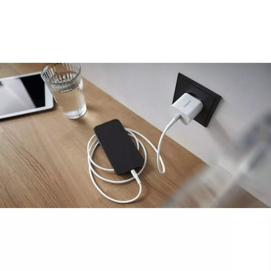 Intenso Φορτιστής Χωρίς Καλώδιο με Θύρα USB-C 20W Λευκός (W20C)