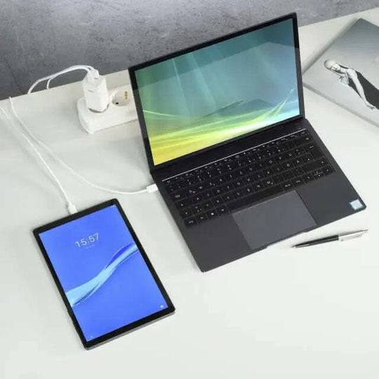 HAMA Incarcător GaN Cu Port USB-A Și Port USB-C Și Cablu USB-C Alb 200016