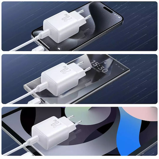 Joyroom Charger Without Cable with USB-C Port 20W Power Delivery / Quick Charge 3.0 Whites (JR-TCF20)
