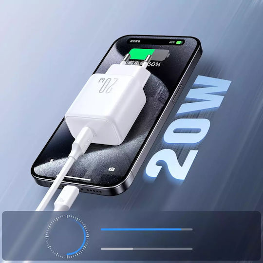 Joyroom Charger Without Cable with USB-C Port 20W Power Delivery / Quick Charge 3.0 Whites (JR-TCF20)