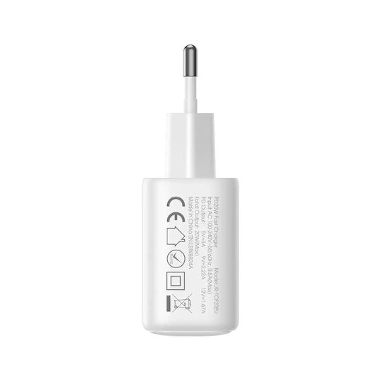 Joyroom Φορτιστής με Θύρα USB-C και Καλώδιο USB-C - Lightning 20W Power Delivery Λευκός (JR-TCF20)