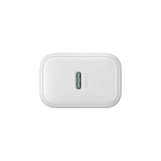Joyroom Φορτιστής με Θύρα USB-C και Καλώδιο USB-C - Lightning 20W Power Delivery Λευκός (JR-TCF20)