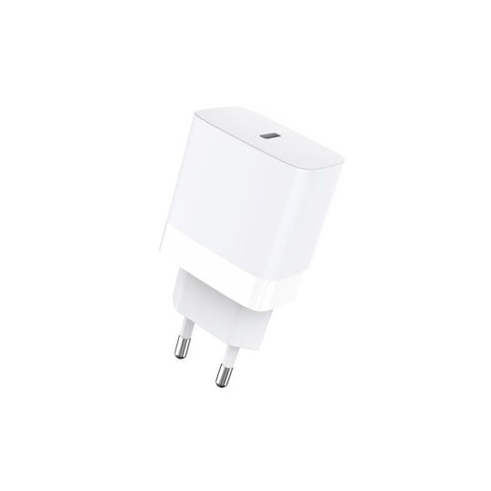 iNOS Ladegerät mit USB-C Anschluss und Kabel USB-C 20W Stromlieferung / Schnellaufladung 3.0 Weißς