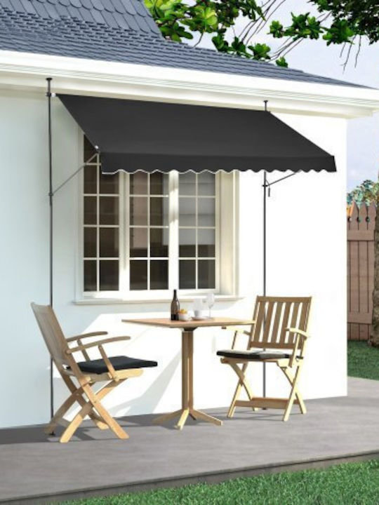 Vevor Zelt Terrasse Schwarz 3.5x1.2m