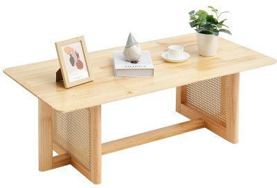 Rectangular Central Coffee Table Made of Brown Bamboo W120xD60xH40cm