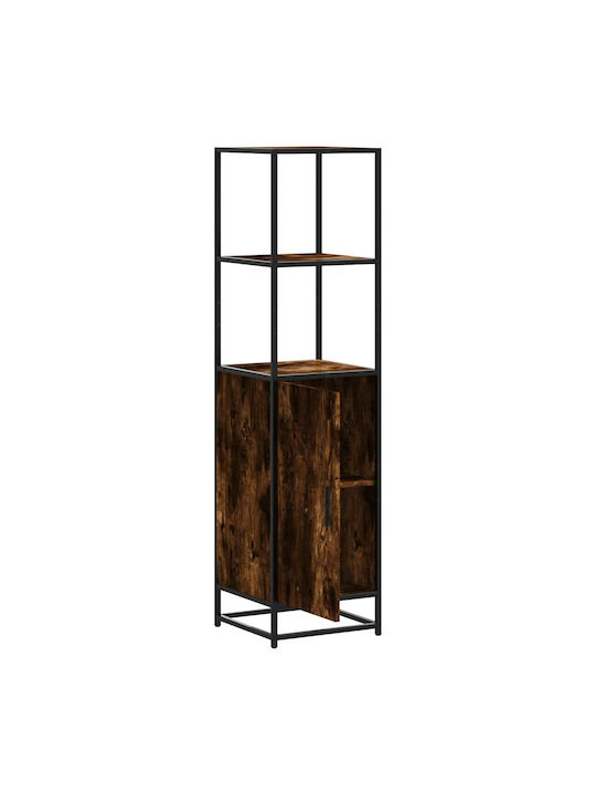Cabinet Storage Made of Metal & Wood Smoky Oak L35.5xW35xH139cm
