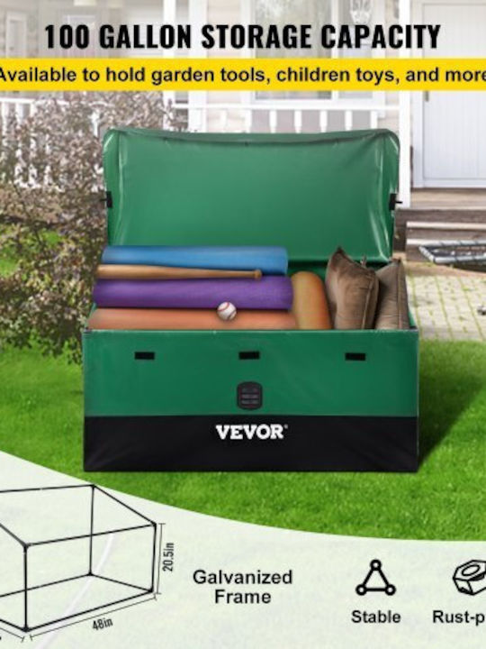 Vevor Μπαούλο Αποθήκευσης Εξωτερικού Χώρου Πλαστικό Πράσινο Μ63xΠ75xΥ52εκ.