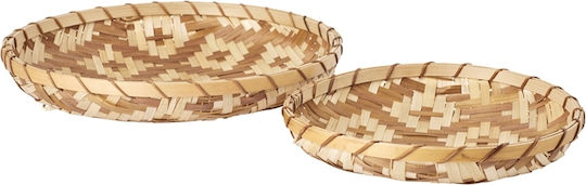 Broste Copenhagen Set dekorative Körbe Bambus Braun 36x36x6cm 2Stück