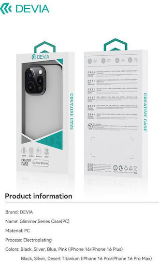 Devia Glimmer Back Cover Πλαστικό Ασημί (iPhone 16 Pro Max)