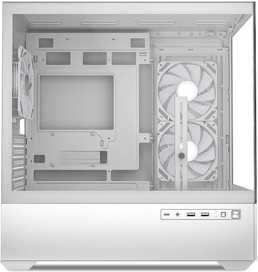 Sharkoon MK6 RGB Gaming Micro Tower Κουτί Υπολογιστή με Πλαϊνό Παράθυρο Λευκό
