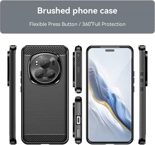 Techsuit Carbon Umschlag Rückseite Silikon Schwarz (Xiaomi 15)