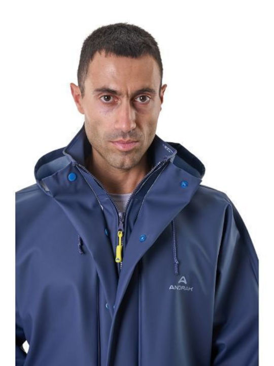 Anorak Avenue Long Men's Waterproof Riding Jacket Blue