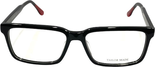 Tailor Made Men's Acetate Prescription Eyeglass Frame Black TM15238-C1