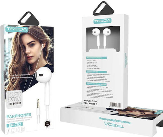 Treqa Earbuds Handsfree with 3.5mm Connector White