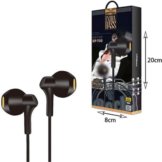 Treqa EP-710 Earbuds Handsfree Headphones with Connector 3.5mm Black