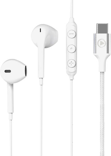 Force Play Слушалки Безжични Стерео с жак USB-C Бял