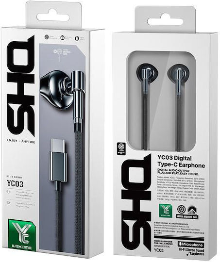 WK WK-YC03_TARNISH Слушалки Безжични Стерео с жак USB-C Черен