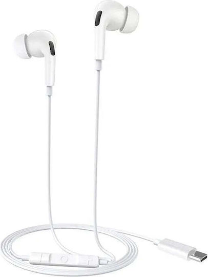 Baseus Encok Cz18 In-ear Handsfree Ακουστικά με Βύσμα USB-C Λευκό