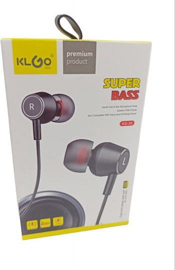 KLGO KS-26 In-ear Handsfree με Βύσμα 3.5mm Μαύρο
