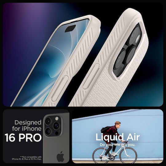 Spigen Liquid Air Umschlag Rückseite Silikon 0.3mm Natural Titanium (iPhone 17 Pro / iPhone 16 Pro)
