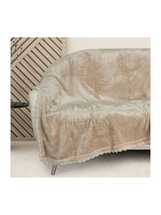 Das Home Pătură Fleece Canapea 130x170 cm Bej Winter 1187