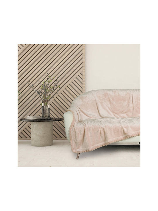 Das Home Winter 1185 Fleece Blanket Sofa 130x170cm White