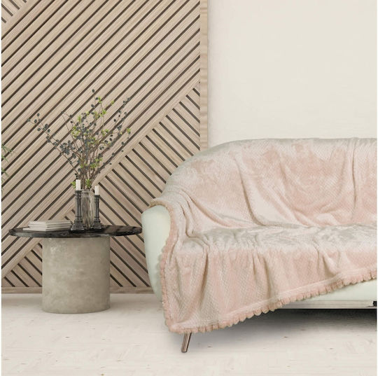 Das Home Winter 1185 Fleece Blanket Sofa 130x170cm White