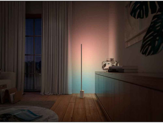 Philips Gradient Signe LED Подова Лампа В145.8xД11.1см. с RGBW Светлина 1800лм Бял