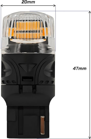 Bec LED W21w 7440 12v 1800lm Canbus Portocaliu