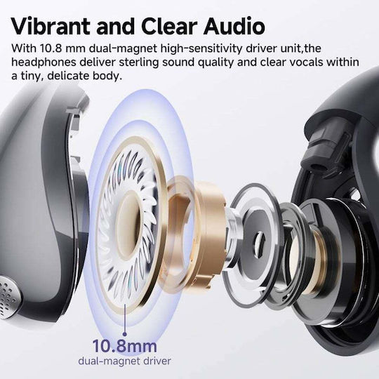 QCY Crossky C30 Open Ear Bluetooth Handsfree Earphones with Sweat Resistance and Charging Case White