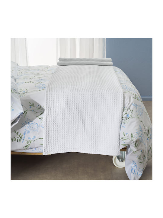 Charalambidis Textiles Κουβέρτα Πικέ Μονή 175x265εκ. Λευκή