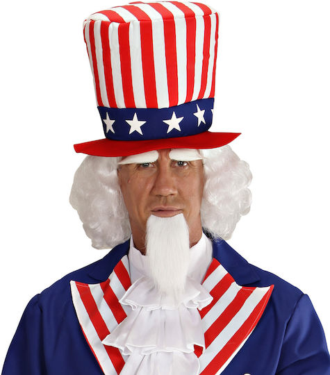 America Karnevalsperücke Lockig Weiß