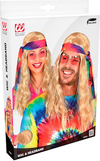 Karnevalsperücke Hippie Afro Blond