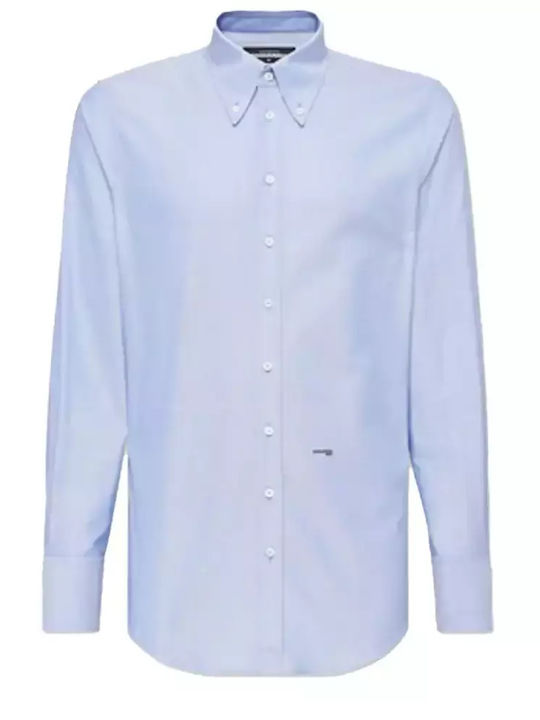Langärmlig Baumwolle Hemd Light Blue