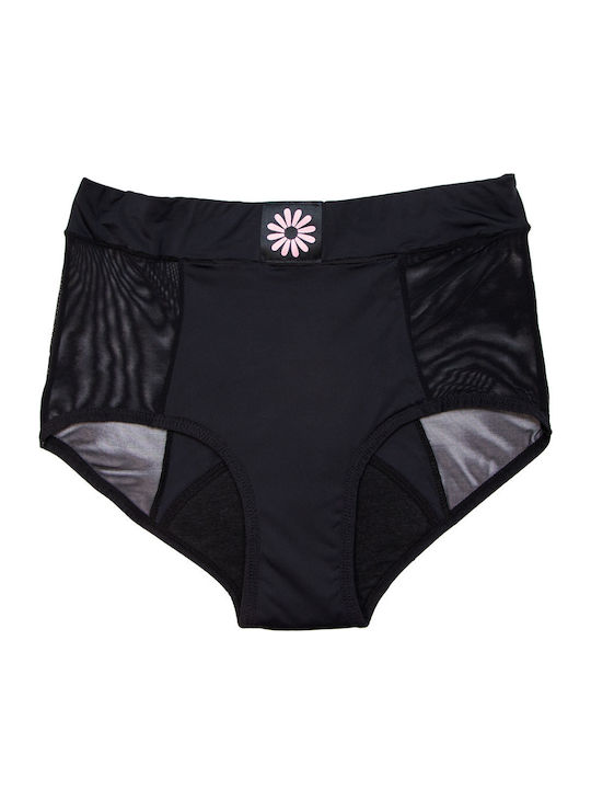 Slip Pentru Femei Menstrual Cu Dantelă Negru