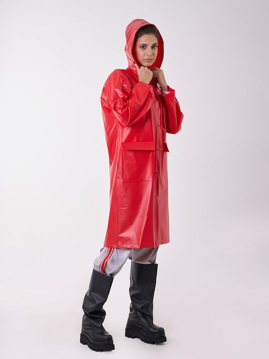 Anorak Waterproof Women's Trench Coat Walker X-long Red