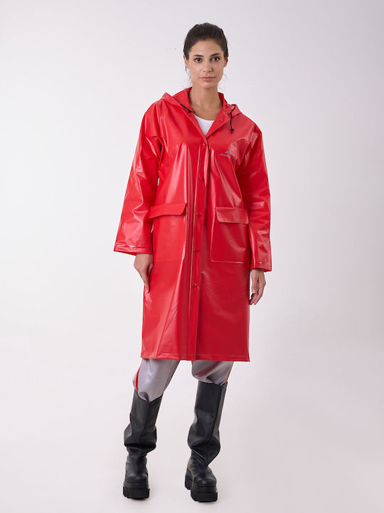 Anorak Waterproof Women's Trench Coat Walker X-long Red