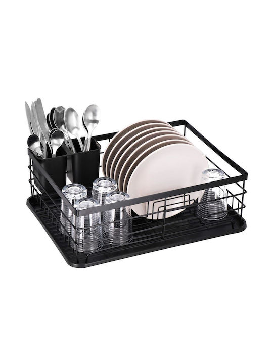 Inox Geschirrabtropfer Schwarz 42x32x15cm