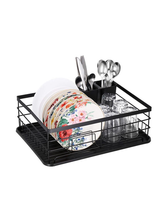 Inox Geschirrabtropfer Schwarz 42x32x15cm