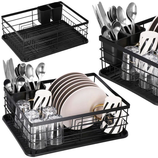 Inox Geschirrabtropfer Schwarz 42x32x15cm